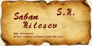 Šaban Milešev vizit kartica